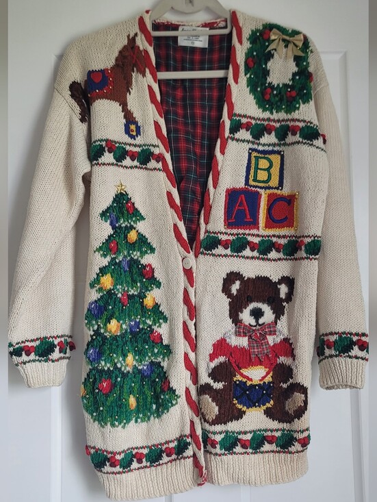 Marisa Christina Sweaters - Vintage Marisa Christina Cream Holiday Cardigan